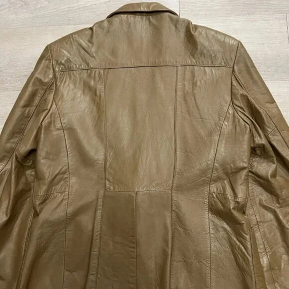 Vintage 1970s Silton Light Brown Leather Blazer Western Jacket Sport Coat 44